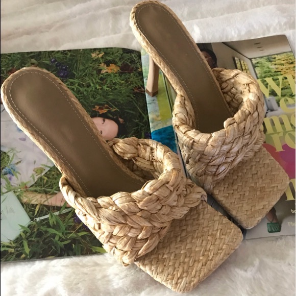 New woven square natural mule - Picture 10 of 16